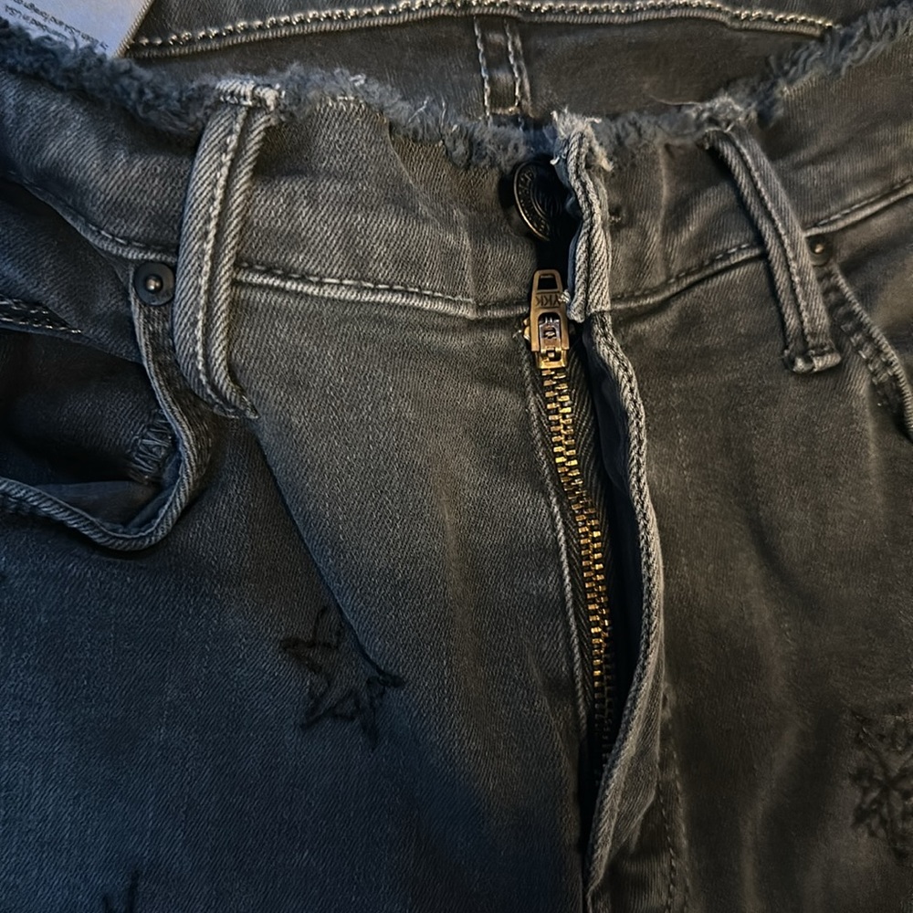 MOTHER star stitched black skinny jeans - Picture 4 of 4